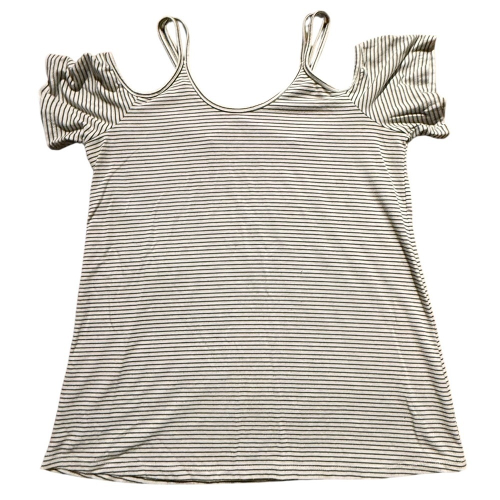 Striped Cold Shoulder Top – Size M